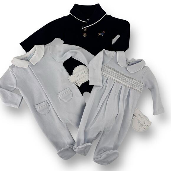 Edgehill Collection Other - Edgehill Collection Preemie Baby Boy Coverall Lot Smocked Embroidered Dog